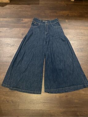Pilcro Indigo Wide-Leg Flare Denim Pants